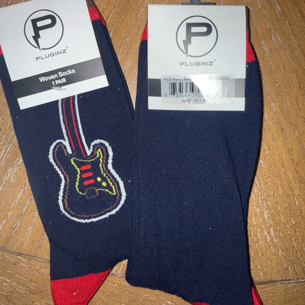 Men's Navy Guitar Socks